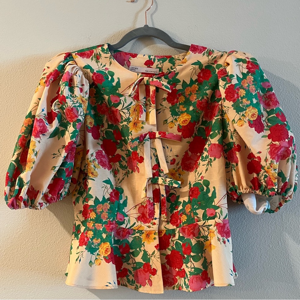 Damaris Bailey Rosita Floral Blouse Butter Yellow